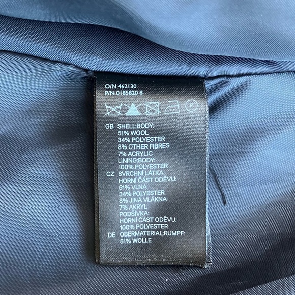 H&M Navy Wool-blend coat - Size 2 - Picture 7 of 7